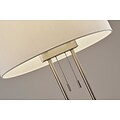 Adesso® Duet 62H Floor Lamp, Brushed Steel with Ivory Fabric Shade (4016-22)