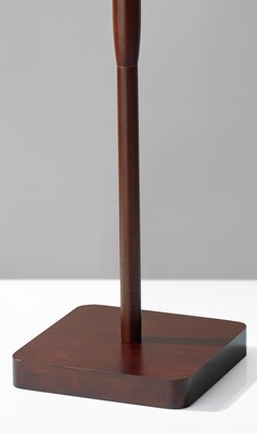 Adesso® Ellis 58.5H Floor Lamp,  Walnut with Dark Grey Fabric Shade (4093-15)