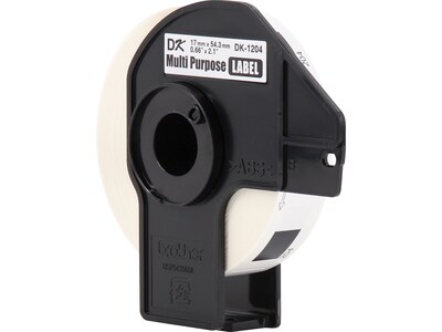 Brother DK-1204 Multi-Purpose Paper Labels, 2-1/10" x 2/3", Black on White, 400 Labels/Roll, 3 Rolls/Box (DK-12043PK)