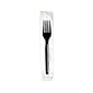 Dixie Individually Wrapped Polystyrene Fork, Medium-Weight, Black, 1000/Carton (FM53C7)