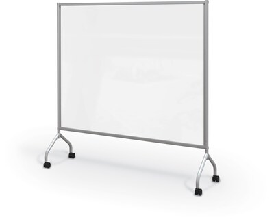 Balt Essentials 71.8"H x 71.7"W Plastic Non-Tackable Large Mobile Clear Divider, Clear (62506-CLEAR)