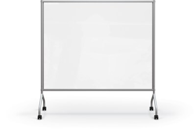 Balt Essentials 71.8"H x 71.7"W Plastic Non-Tackable Large Mobile Clear Divider, Clear (62506-CLEAR)