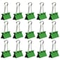 JAM Paper Colored Binder Clips, Medium,  5/8" Capacity, Green, 15/Pack (339BCGR)