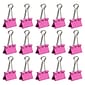 JAM Paper Colored Binder Clips, Medium,  5/8" Capacity, Pink, 15/Pack (339BCPI)