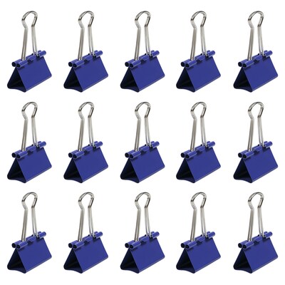 JAM Paper Colorful Binder Clips, Medium,  5/8" Capacity, Purple, 15/Pack (339BCPU)