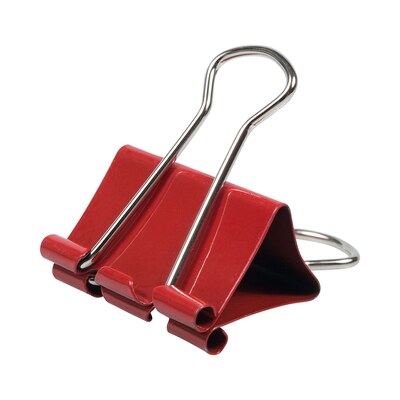 JAM Paper Colored Binder Clips, Medium,  5/8" Capacity, Red, 15/Pack (339BCRE)