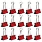 JAM Paper Colored Binder Clips, Medium,  5/8" Capacity, Red, 15/Pack (339BCRE)