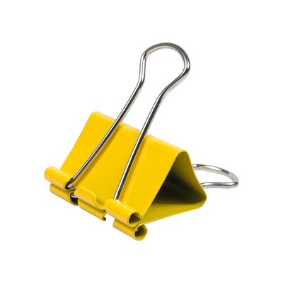 JAM Paper Colored Binder Clips, Medium, 5/8" Capacity, Yellow, 15/Pack (339BCYE)