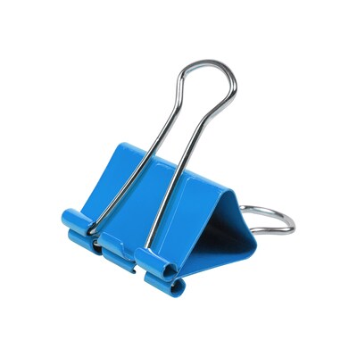 JAM Paper Colored Binder Clips, Medium,  5/8" Capacity, Blue, 15/Pack (339BCBU)