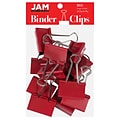 JAM Paper® Binder Clips, Large, 41mm, Red Binderclips, 12/pack (340BCre)