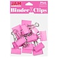JAM Paper Colored Binder Clips, Medium,  5/8" Capacity, Pink, 15/Pack (339BCPI)