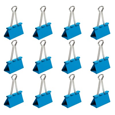 JAM Paper® Binder Clips, Large, 41mm, Blue Binderclips, 12/pack (340BCbu)