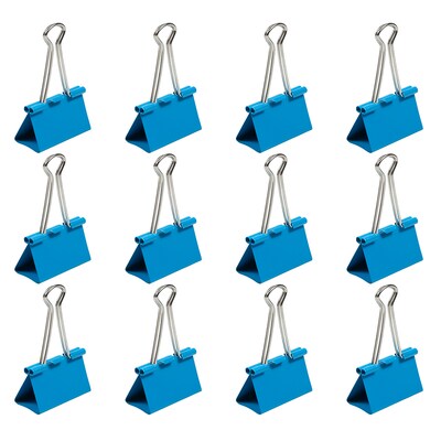 JAM Paper® Binder Clips, Large, 41mm, Blue Binderclips, 12/pack (340BCbu)