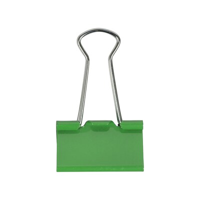 JAM Paper Colored Binder Clips, Medium,  5/8 Capacity, Green, 15/Pack (339BCGR)