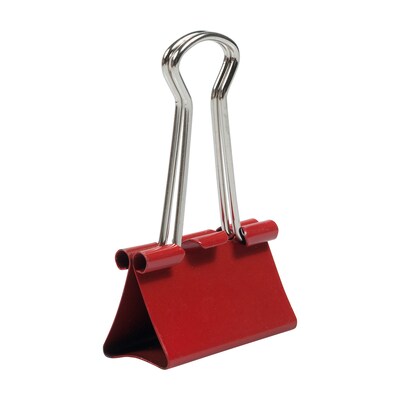 JAM Paper Colored Binder Clips, Medium,  5/8" Capacity, Red, 15/Pack (339BCRE)