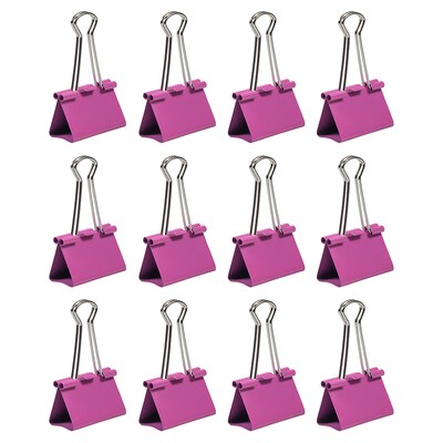 JAM Paper® Binder Clips, Large, 41mm, Pink Binderclips, 12/pack (340BCpi)