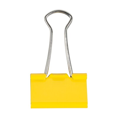 JAM Paper Colored Binder Clips, Medium, 5/8" Capacity, Yellow, 15/Pack (339BCYE)