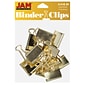 JAM Paper® Binder Clips, Large, 41mm, Gold Binderclips, 12/pack (340BCgo)