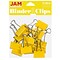 JAM Paper Colored Binder Clips, Medium, 5/8 Capacity, Yellow, 15/Pack (339BCYE)