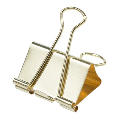 JAM Paper® Binder Clips, Large, 41mm, Gold Binderclips, 12/pack (340BCgo)