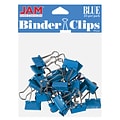 JAM Paper® Colored Binder Clips, Small, 19mm, Blue, 25/pack (334BCBU)