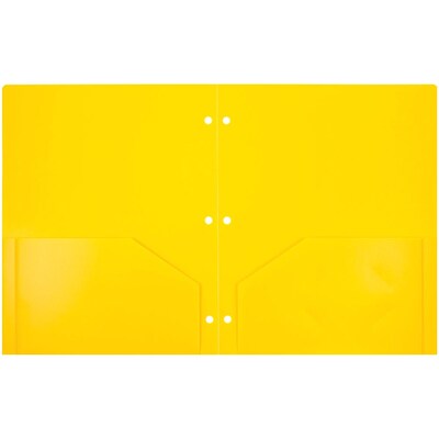 JAM Paper Heavy Duty 3-Hole Punched 2-Pocket Folder, Multicolored, Assorted Colors, 6/Pack (383HHPRGBYPBL)