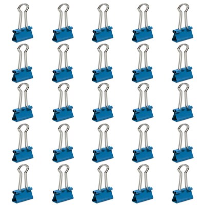 JAM Paper® Colored Binder Clips, Small, 19mm, Blue, 25/pack (334BCBU)