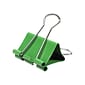 JAM Paper Colored Binder Clips, Medium,  5/8" Capacity, Green, 15/Pack (339BCGR)