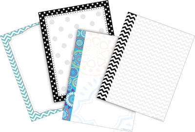 Barker Creek Chevron & Dots Computer Paper, 8.5 x 11, 50 sheets EA of four designs, 200 sheets/Set