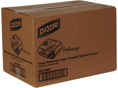 Dixie Pathways Paperboard Food Box, 1.38 x 5.5 x 5.5, White/Green/Brown, 200/Carton (4021PATH)