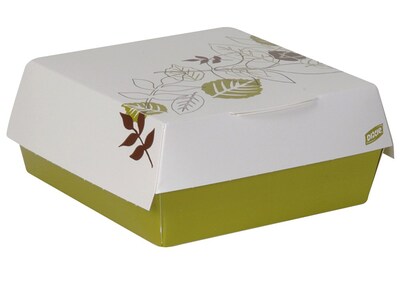 Dixie Pathways Paperboard Food Box, 1.38 x 5.5 x 5.5, White/Green/Brown, 200/Carton (4021PATH)