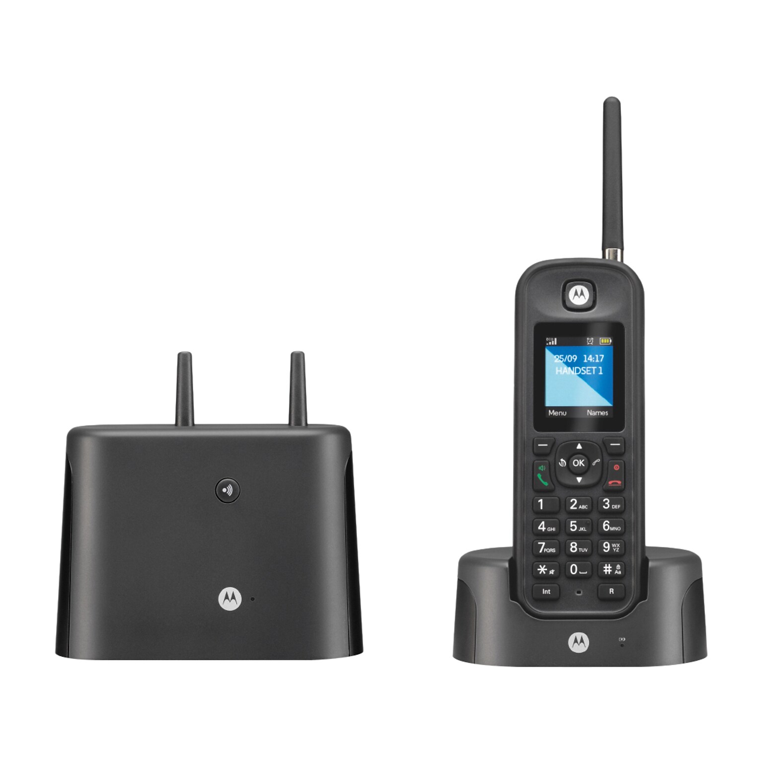 Motorola O211 Single Line Cordless Phone, Black