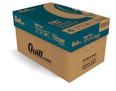 Quill Brand® 8.5" x 11" 3-Hole Punch Copy Paper, 20 lbs., 92 Brightness, 10 Reams/Carton (7203HPCT)