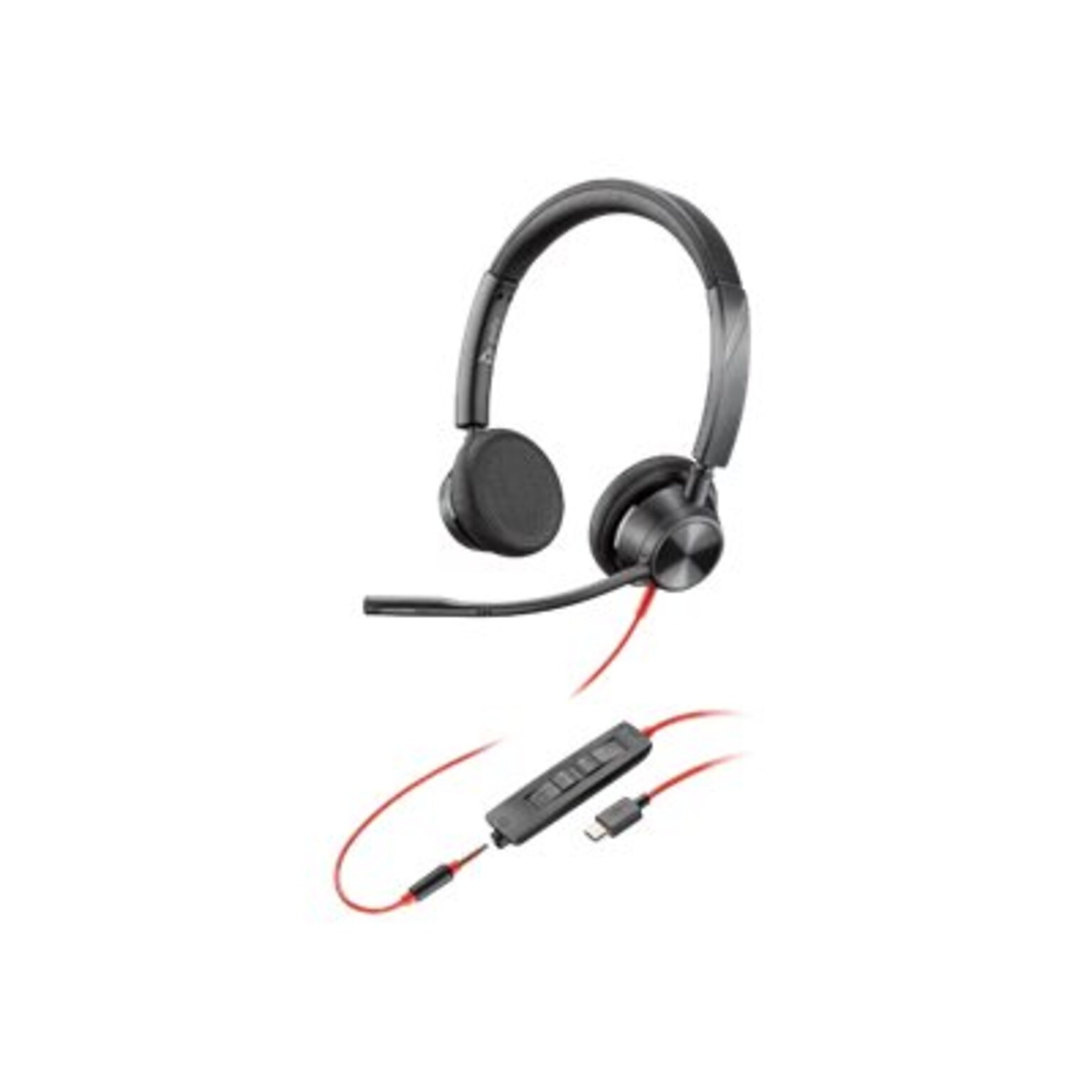 Plantronics Blackwire 3325 Wired Stereo On Ear Computer Headset, Black (214017-01)