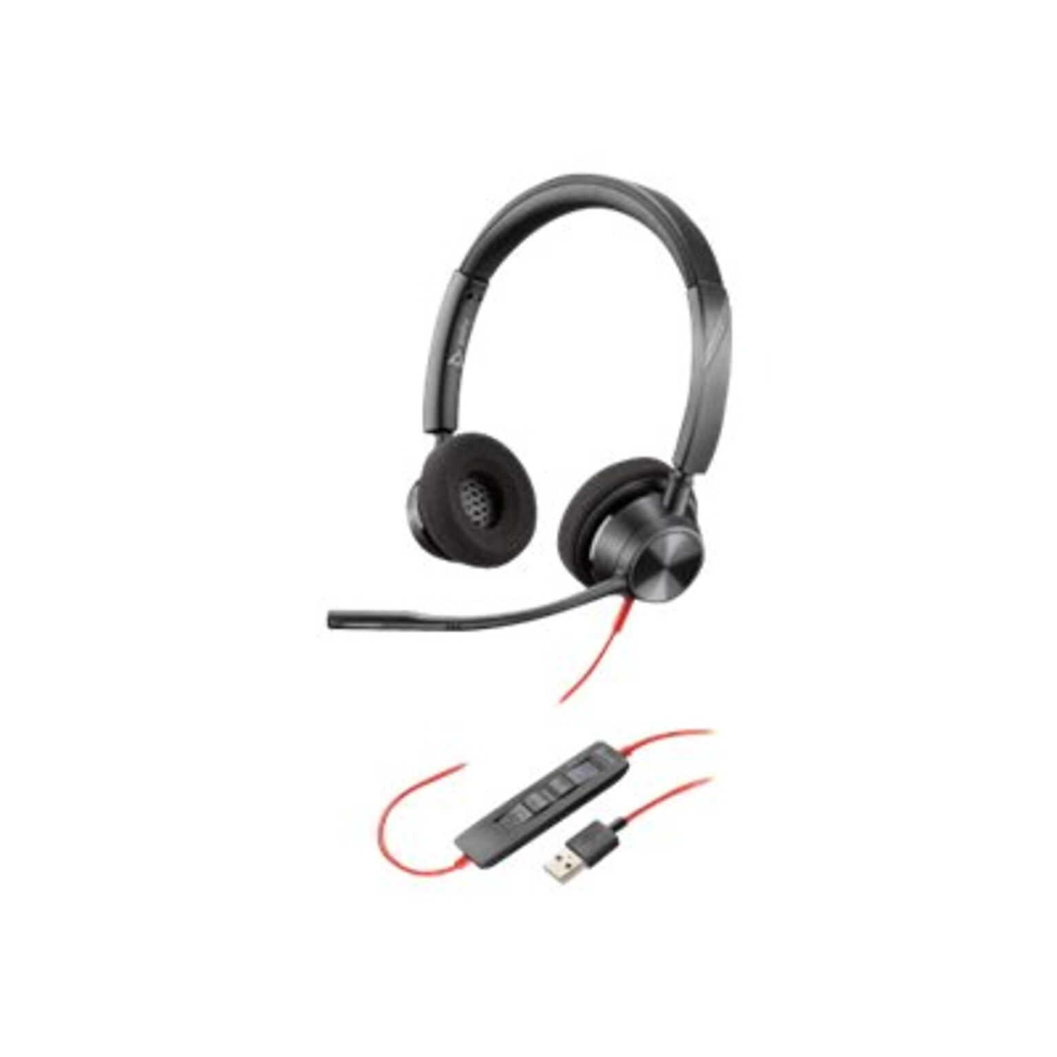 Plantronics Blackwire 3320 Wired Stereo On Ear Computer Headset, Black (214012-01)