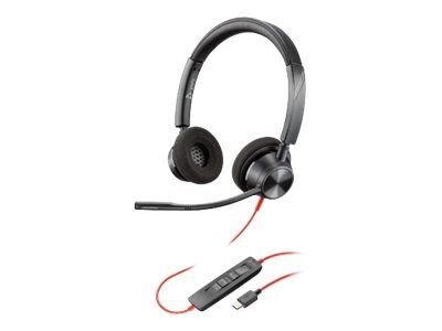 Plantronics Blackwire 3320 Wired Stereo On Ear Computer Headset, Black (214013-01)