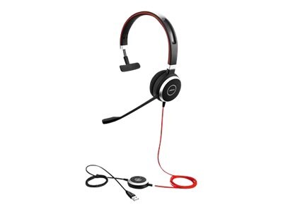 Jabra Evolve 40 Noise Cancelling Mono On Ear Headset, MS Certified, Black (6393-823-109)