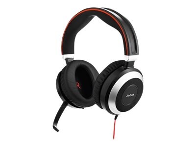 jabra Evolve 80 UC Noise Canceling Stereo Computer Headset, USB/3.5mm, UC Certified Black (7899-829-289)