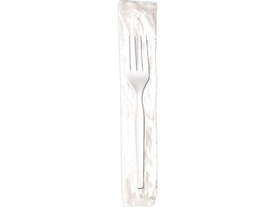 Dixie Individually WrappedPolystyrene Fork, Medium-Weight, White, 1000/Carton (FM23C7)