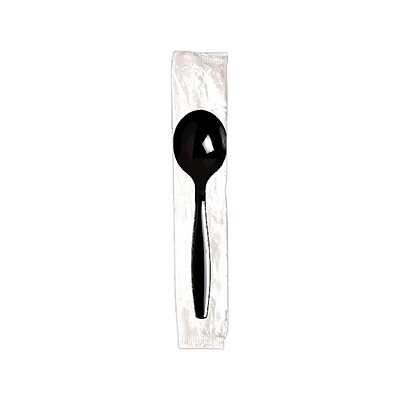 Dixie Individually Wrapped Polystyrene Soup Spoon, Heavy-Weight, Black, 1000/Carton (SH53C7)