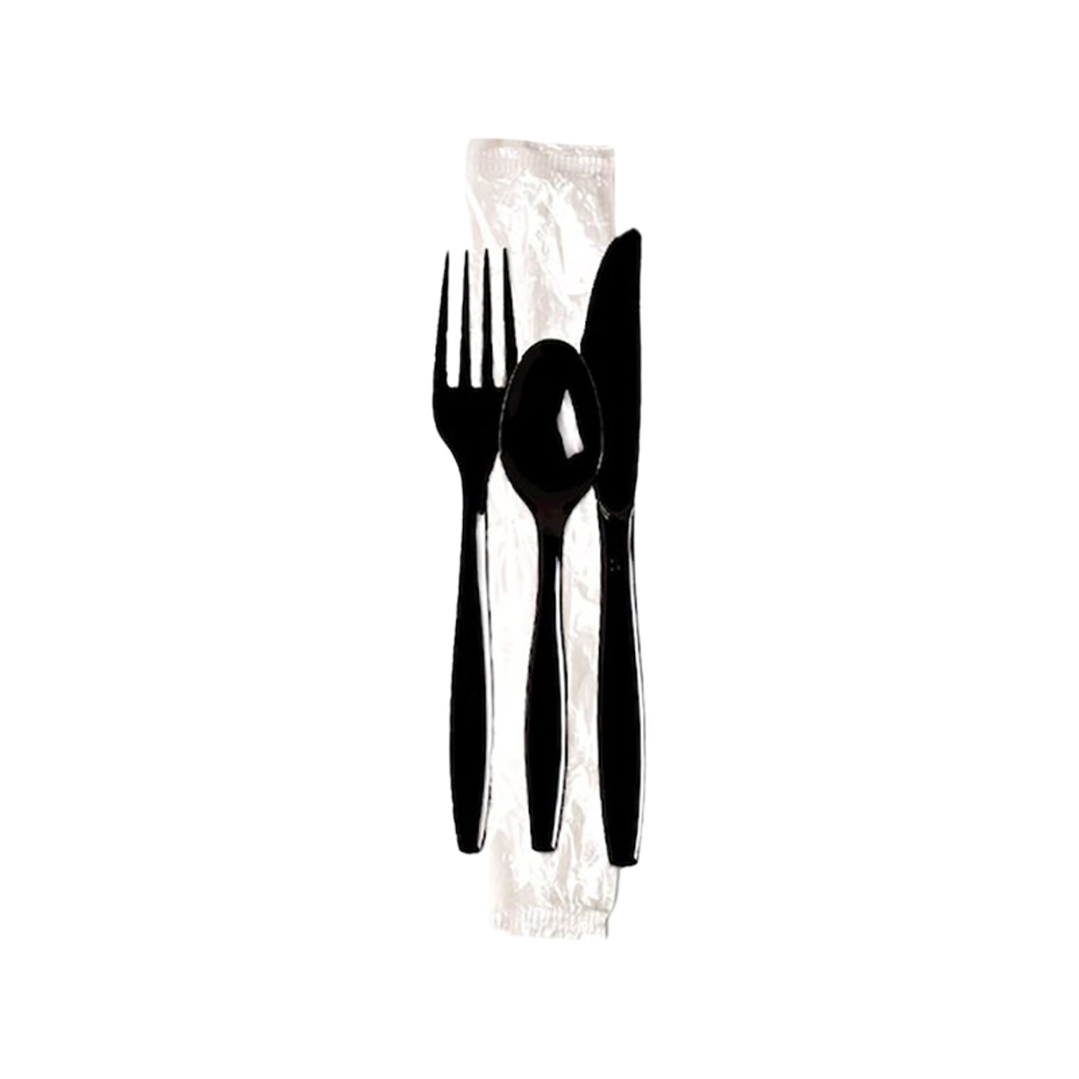 Dixie Individually Wrapped Polystyrene Cutlery Set, Heavy-Weight, Black, 250/Carton (CH56C7)