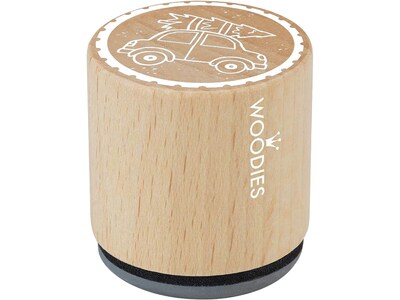 Woodies Stamp Kit, "Car with Christmas Tree", Green Ink (071818KIT)