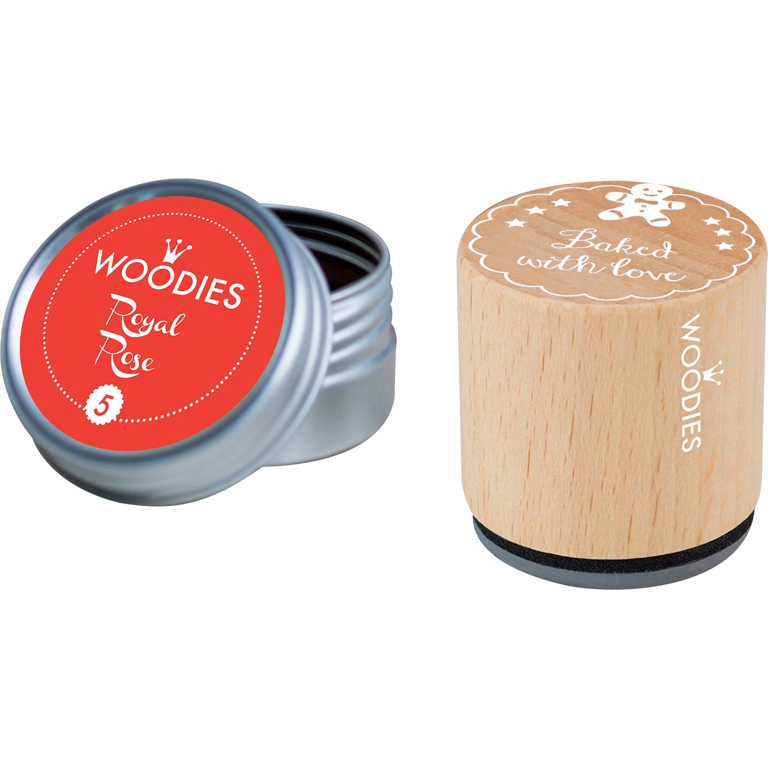 Woodies Stamp Kit, Baked with Love, Red Ink (071809KIT)