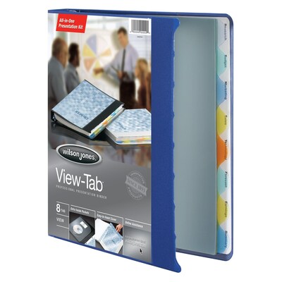 Wilson Jones View-Tab Letter Size Presentation Book, Blue (W55096)