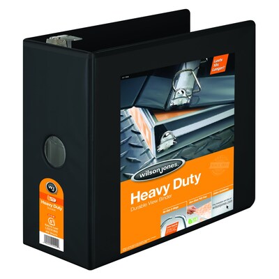 Wilson Jones 385 Heavy Duty Heavy Duty 5 3-Ring View Binders, Black (WLJ38550B)