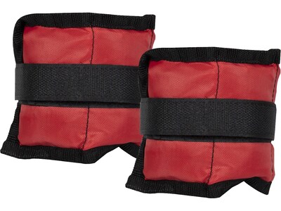 Mind Reader Red Ankle/Wrist Weight Set, 2 lbs. (1LB2AW-RED)