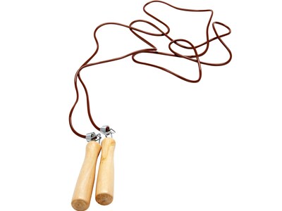 Mind Reader Brown Wood Jump Rope, 120 (WROPE2-BRN)