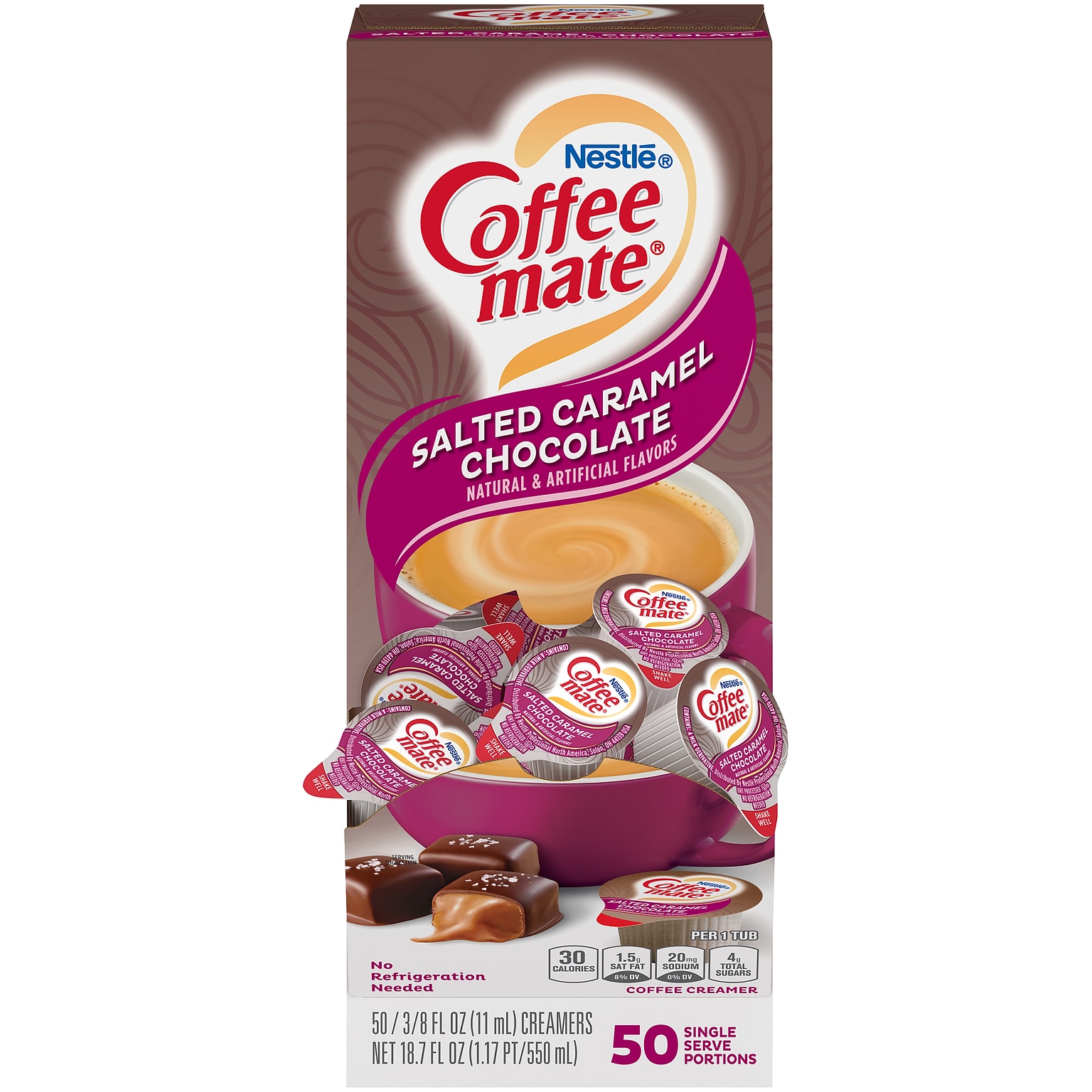 Coffee mate Salted Caramel Chocolate Liquid Creamer, 0.38 Oz., 50/Box (77197)