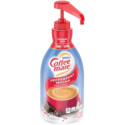 Coffee-mate Liquid Coffee Creamer, Pump Dispenser, Peppermint Mocha, 1.5 Liter (29600)