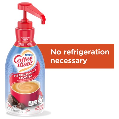 Coffee-mate Liquid Coffee Creamer, Pump Dispenser, Peppermint Mocha, 1.5 Liter (29600)